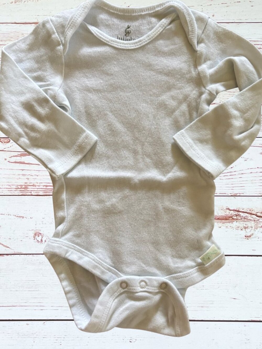 Lullaby Lane White Long Sleeve Bodysuit 3-6M | Neutral Baby One Piece | Baby Bas